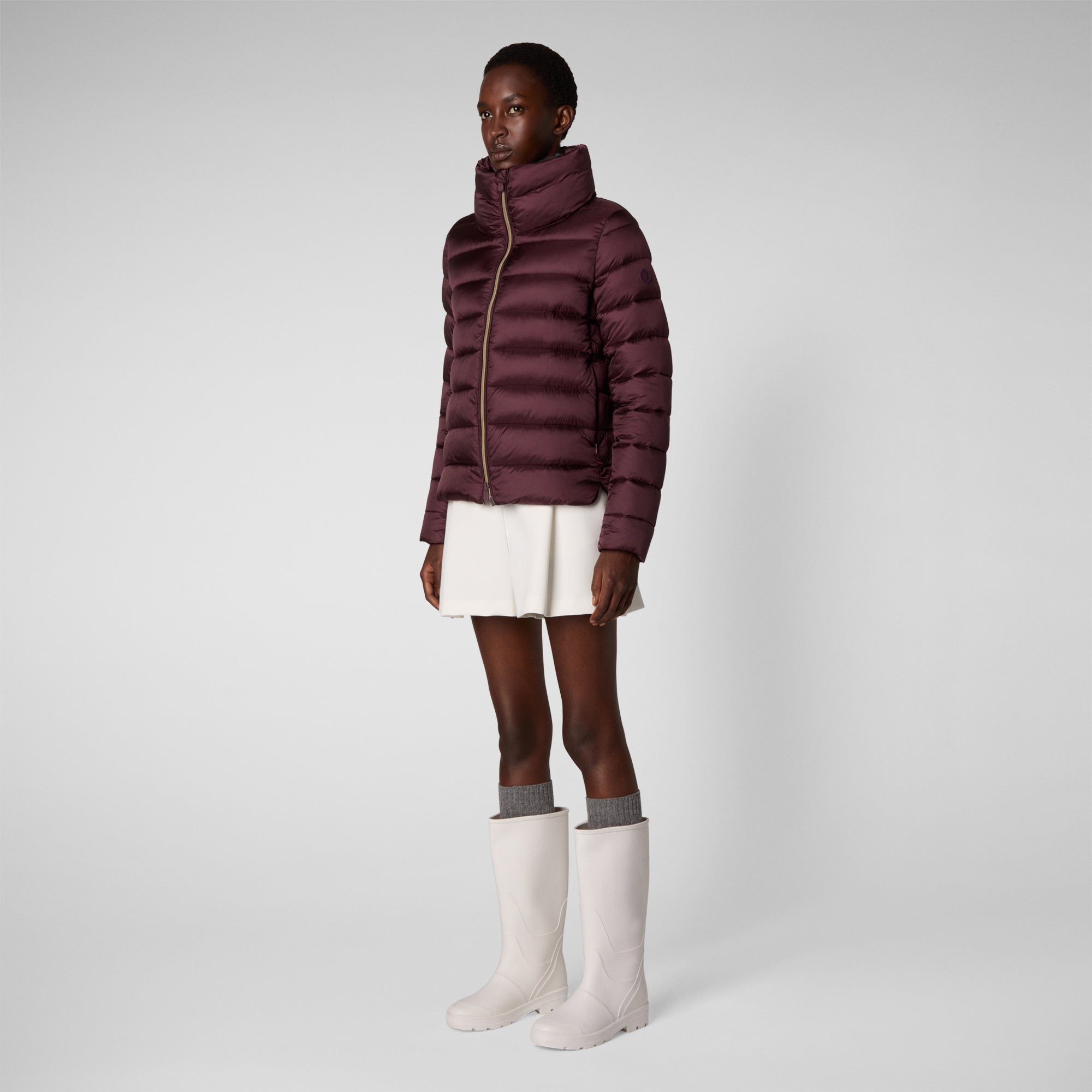 Burgundy puffer hotsell coat womens