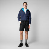 Men's Zayn Hooded Rain Jacket in Navy Blue - New In Men's | Save The Duck
