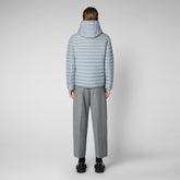 Men's Donald Hooded Puffer Jacket in Rain Grey - Men's Icons | Save The Duck