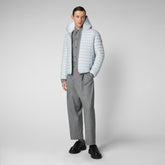 Men's Donald Hooded Puffer Jacket in Foam Grey - Men's Animal Free Puffer Jackets | Save The Duck