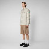 Men's Ozzie Puffer Jacket in Rainy Beige - Men's Recycled | Save The Duck