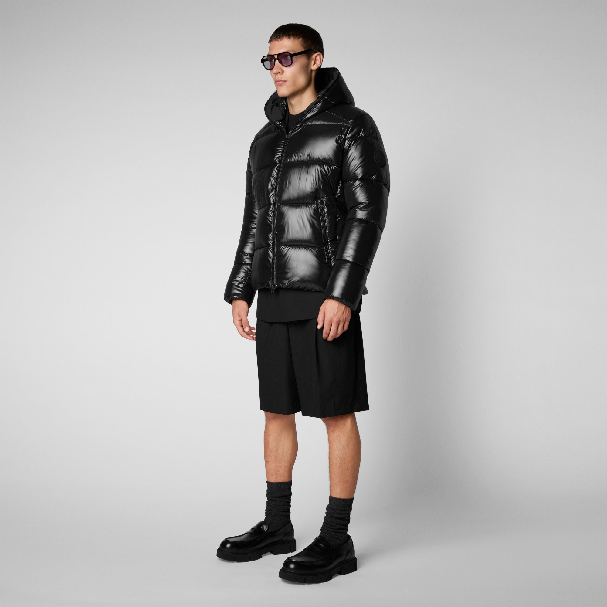 Men's Edgard Hooded Puffer Jacket in Black