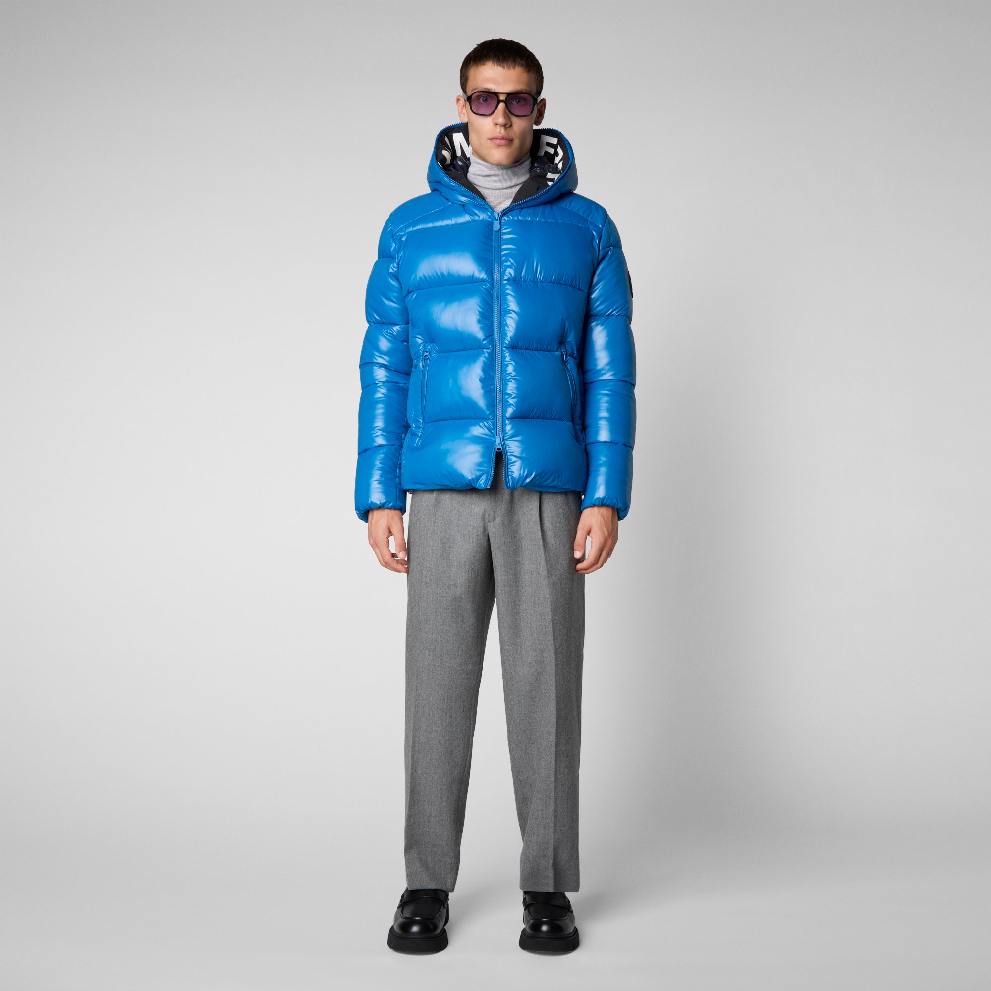 Baby blue mens puffer 2024 jacket