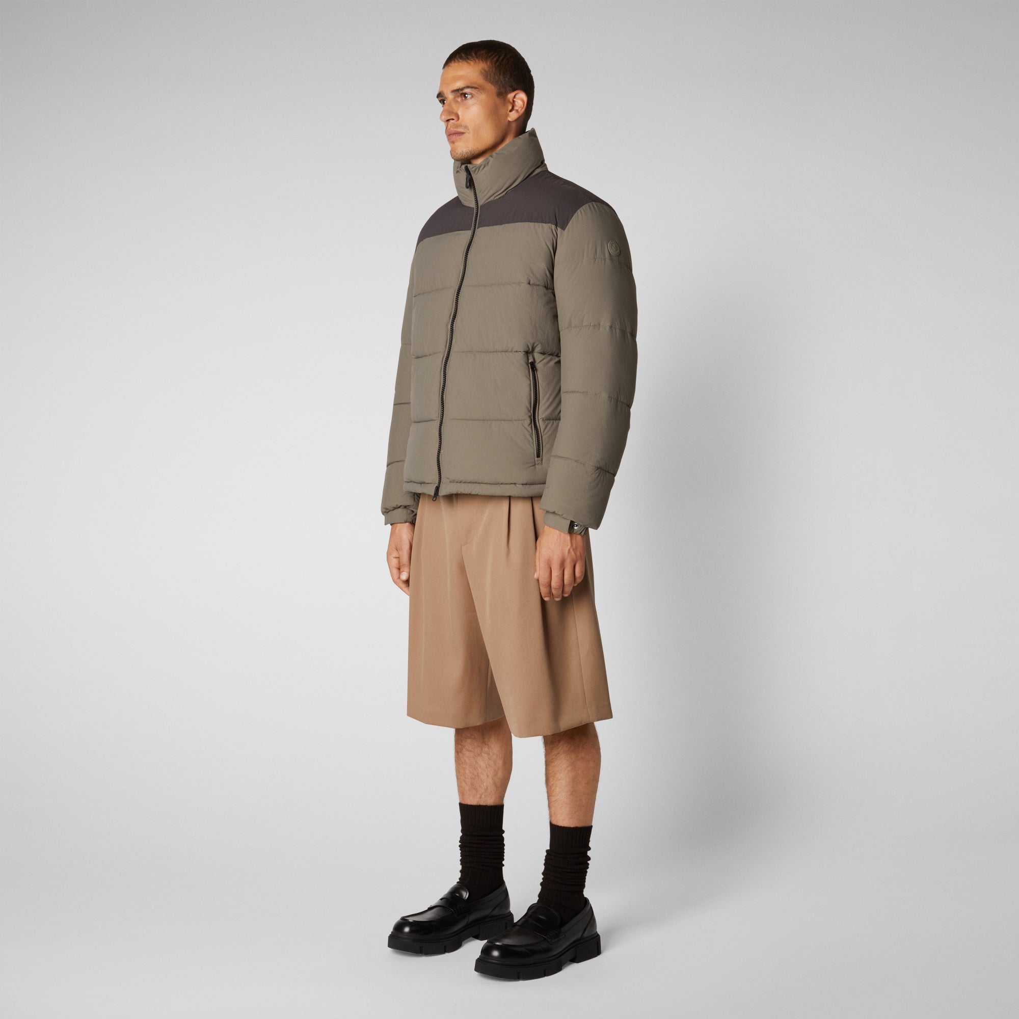 Men's Taxus Jacket in Mud Grey - Save The Duck