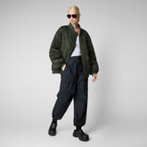 Unisex Usher Bomber Jacket in Pine Green - Spring Summer 2024 Women's Collection | Save The Duck