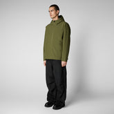 Men's Jari Hooded Jacket in Dusty Olive - Men's Raincoats | Save The Duck