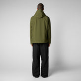 Men's Jari Hooded Jacket in Dusty Olive - Men's Rainy | Save The Duck