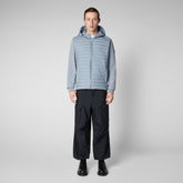 Men's Dare Hooded Sweater Jacket in Rain Grey - Men's Recycled | Save The Duck