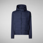 Men's Dare Hooded Sweater Jacket in Navy Blue | Save The Duck