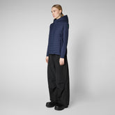Women's Sael Hooded Jacket in Navy Blue - Women's Recycled | Save The Duck