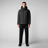 Men's Boris Hooded Puffer Jacket in Black | Save The Duck