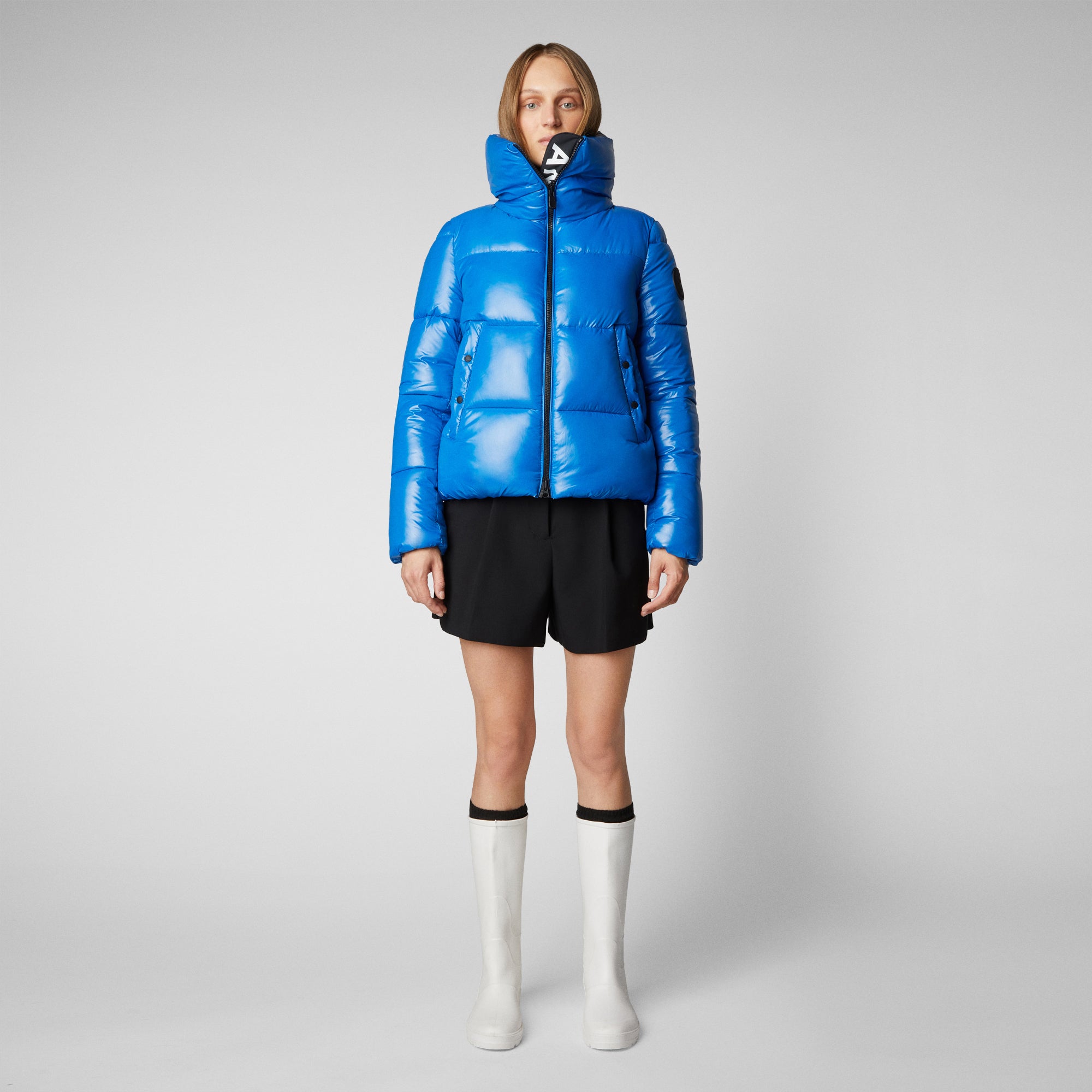 Blue cheap puffer coat