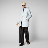 Women's Bryanna Hooded Puffer Coat in Foam Grey - Women's Animal-Free Puffer jackets | Save The Duck