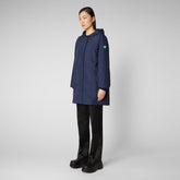 Women's Fleur Hooded Raincoat in Navy Blue - Women's Raincoats | Save The Duck
