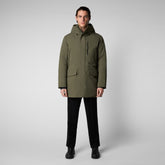 Men's Phrys Hooded Coat in Green Black - Men's Raincoats | Save The Duck