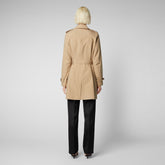 Women's Audrey Belted Trench Coat in Stardust Beige - Women's Rainy | Save The Duck