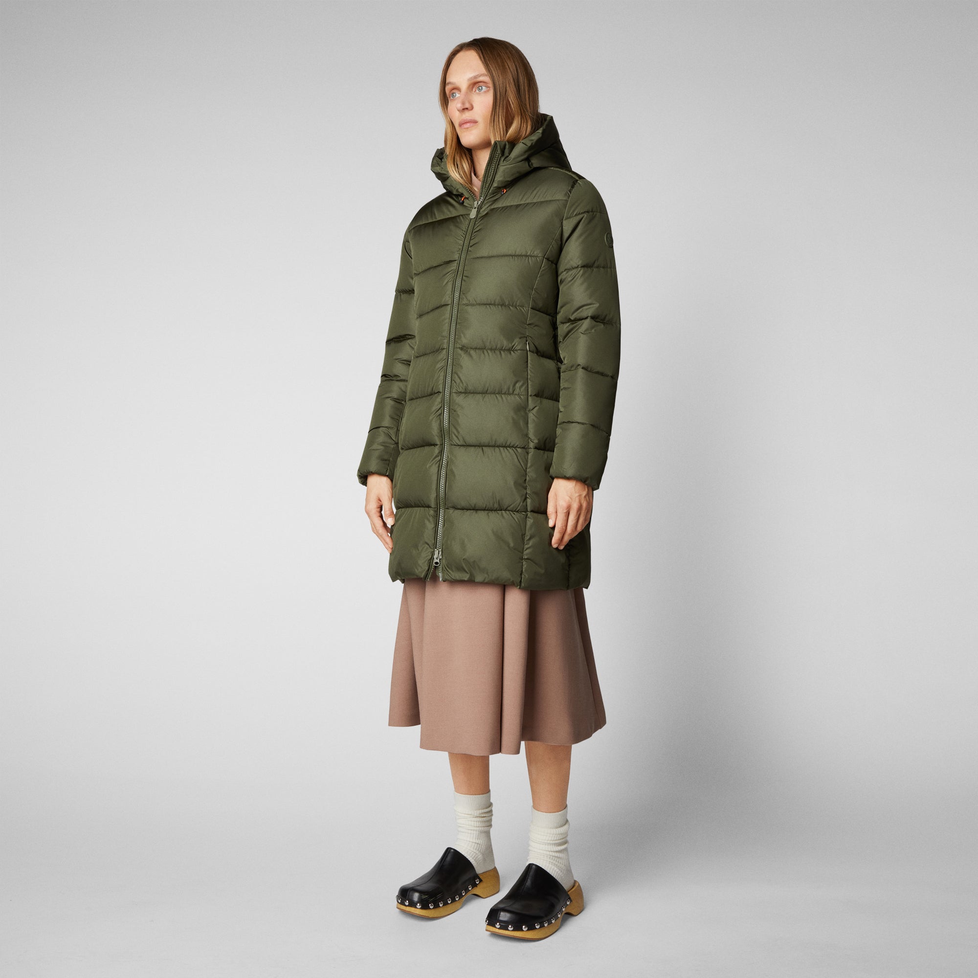 Women's Taylor Hooded Puffer Coat in Dusty Olive