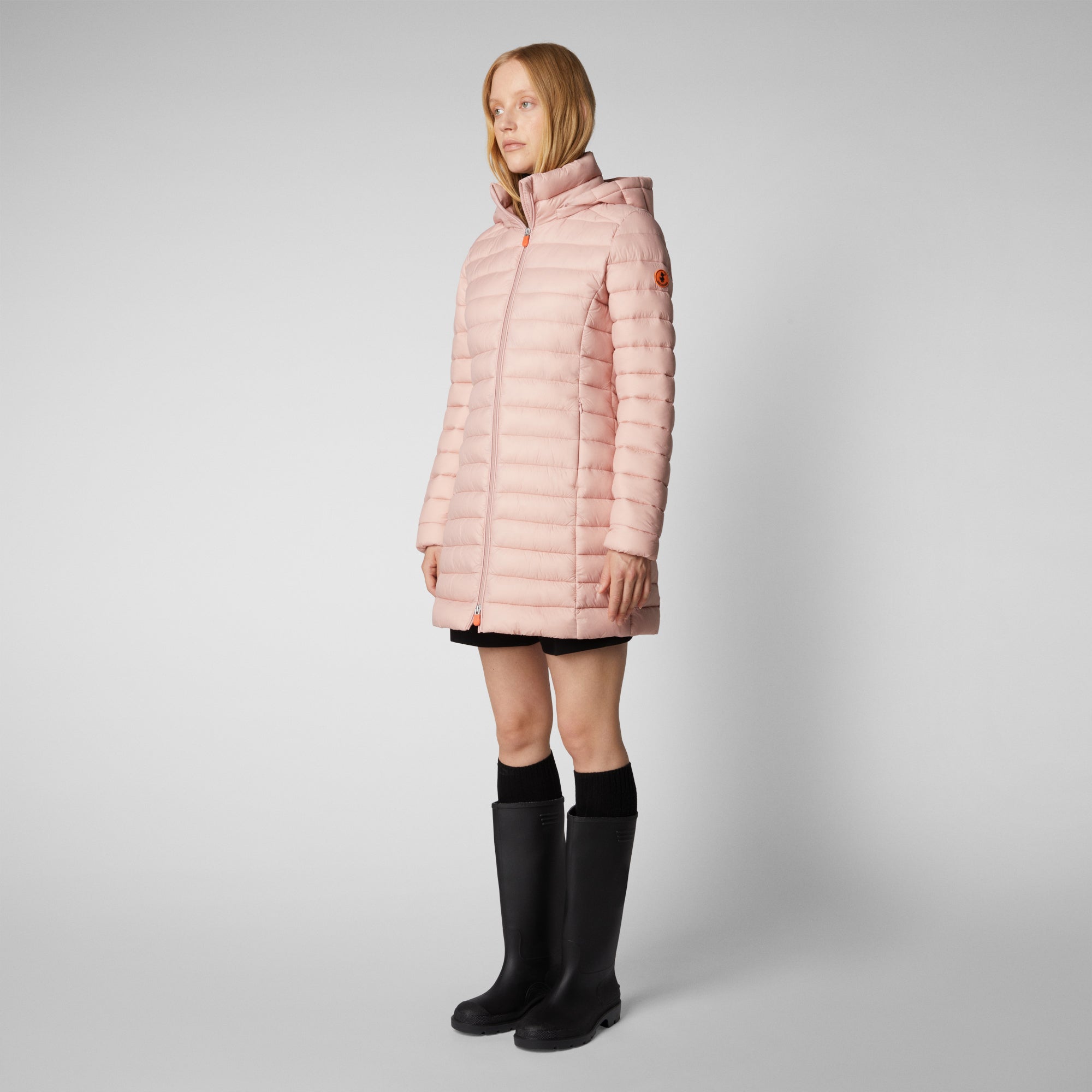 Women's Carol Puffer Coat with Detachable Hood in Blush Pink