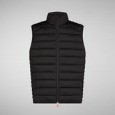 Men's Russell Puffer Vest in Grey Black | Save The Duck