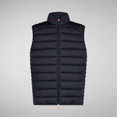 Men's Russell Puffer Vest in Grey Black | Save The Duck