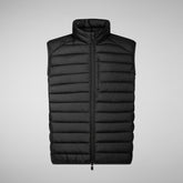 Men's Rhus Puffer Vest in Grey Black | Save The Duck