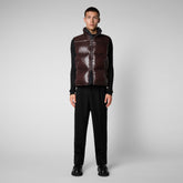 Unisex Ailantus Puffer Vest in Brown Black - Men's Vests | Save The Duck