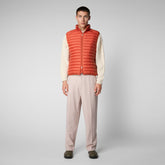 Men's Adam Puffer Vest in Ginger Orange - Men's Vests | Save The Duck