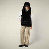 Women's Reversible Faux Fur Vest Nives in Black | Save The Duck