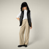 Women's Reversible Faux Fur Vest Nives in Black | Save The Duck