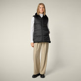 Women's Reversible Faux Fur Vest Nives in Black | Save The Duck