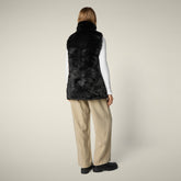 Women's Reversible Faux Fur Vest Nives in Black | Save The Duck