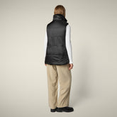 Women's Reversible Faux Fur Vest Nives in Black | Save The Duck