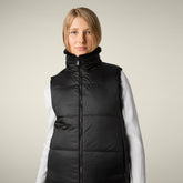 Women's Reversible Faux Fur Vest Nives in Black | Save The Duck