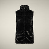 Women's Reversible Faux Fur Vest Nives in Black | Save The Duck