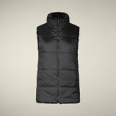 Women's Reversible Faux Fur Vest Nives in Black | Save The Duck