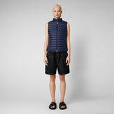Women's Charlotte Puffer Vest in Navy Blue - Women's Animal-Free Puffer jackets | Save The Duck