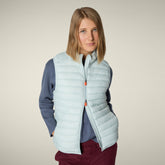 Women's Animal free puffer Vest Charlotte in Glacier Blue | Save The Duck