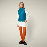 Women's Animal free puffer Vest Charlotte in horizon blue | Save The Duck