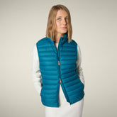 Women's Animal free puffer Vest Charlotte in horizon blue | Save The Duck