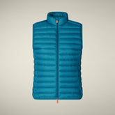Women's Animal free puffer Vest Charlotte in horizon blue | Save The Duck