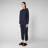 Women's Pear Hooded Jacket in Navy Blue | Save The Duck