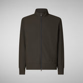 Men's Tulio Zip-Up Sweatshirt in Smoked Grey | Save The Duck