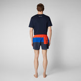 Men's Toty Swim Trunks in Traffic Red, Cyber Blue and Navy Blue - Men | Save The Duck