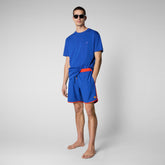 Men's Amgalan Swim Trunks in Cyber Blue - Men's Swimwear | Save The Duck