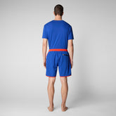 Men's Amgalan Swim Trunks in Cyber Blue - Men's Swimwear | Save The Duck