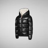 Boys' Gavin Hooded Puffer Jacket in Black | Save The Duck
