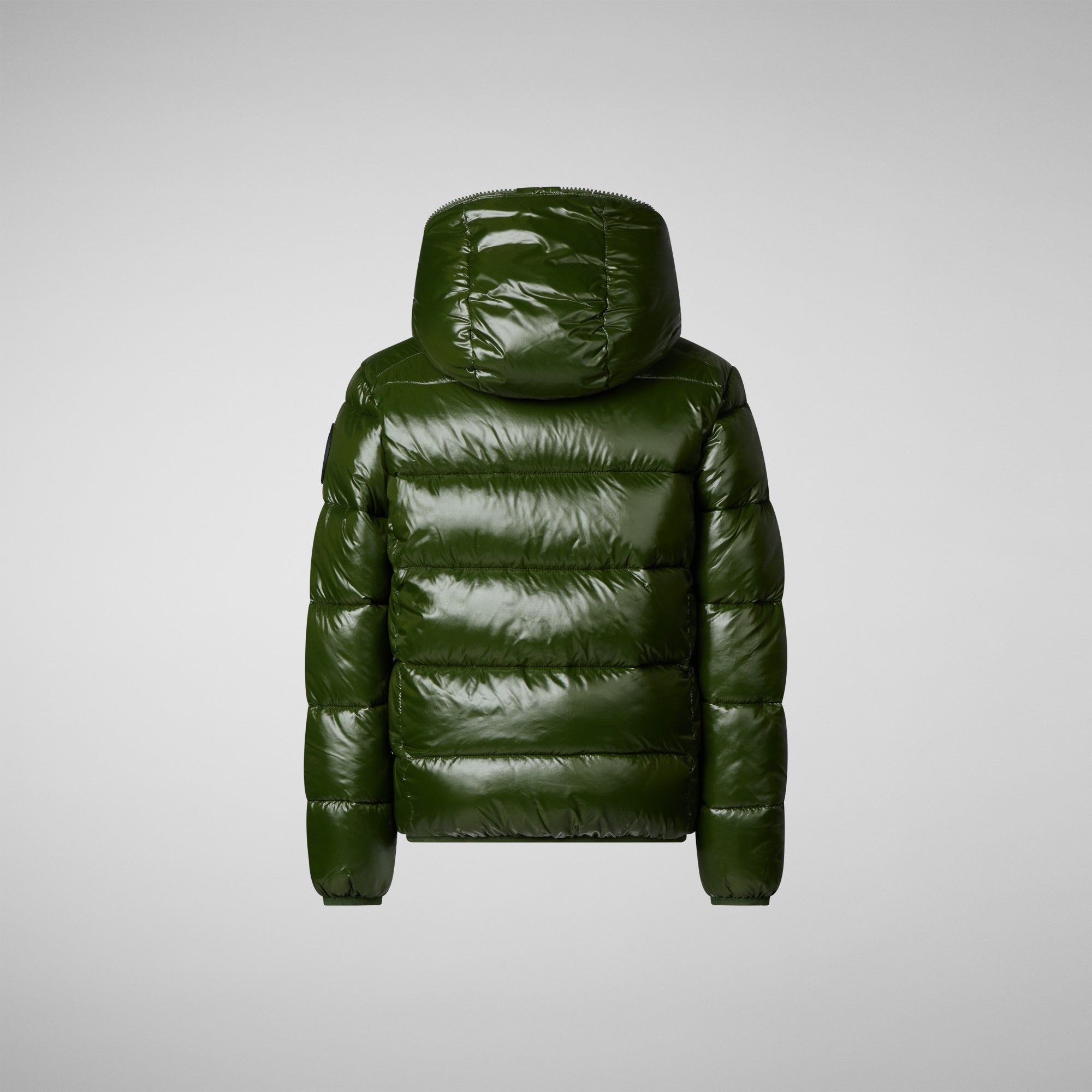 Shiny green puffer sales jacket