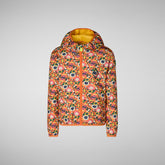 Unisex Kid's Calf Hooded Rain Jacket in Tao Flowers - New In Boys' | Save The Duck