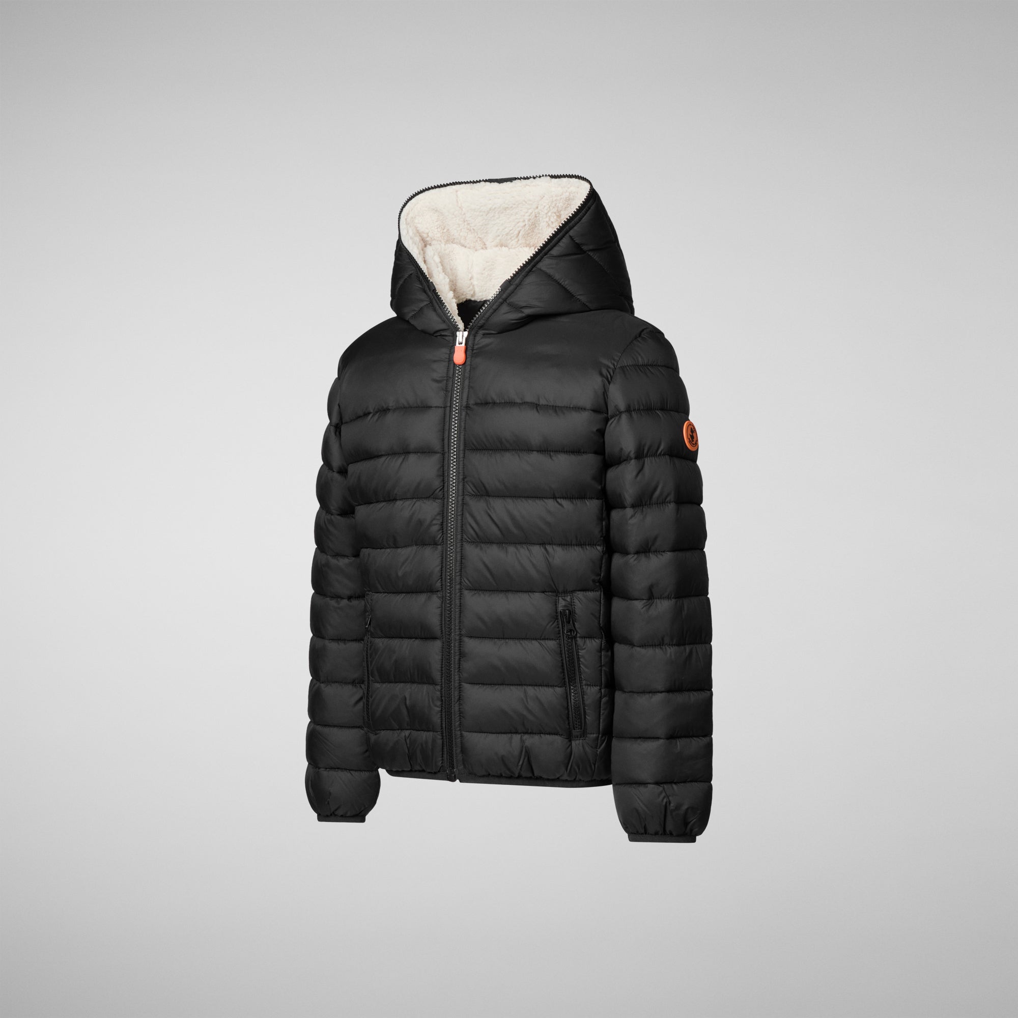 Boys' Lemy Hooded Puffer Jacket with Faux Fur Lining in Black ...
