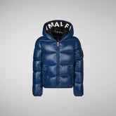 Boys' Artie Hooded Puffer Jacket in Ink Blue | Save The Duck